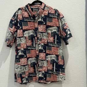 Legacy Men's Patriotic Button Down Shirt - Navy and Red